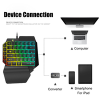 Plug and Paly Gamepad PUBG mobilny kontroler Bluetooth 5.0 klawiatura do gier mysz konwerter na telefon z systemem Android Adapter na IOS 2